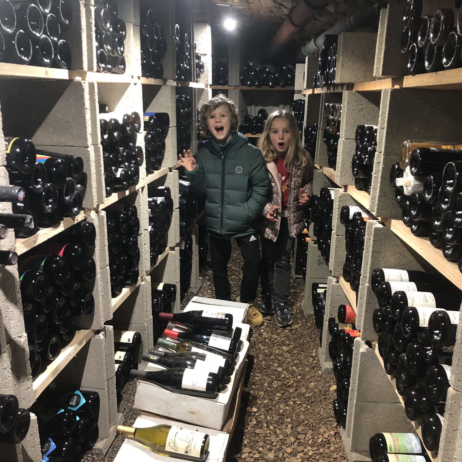 Inside André's wine cellar