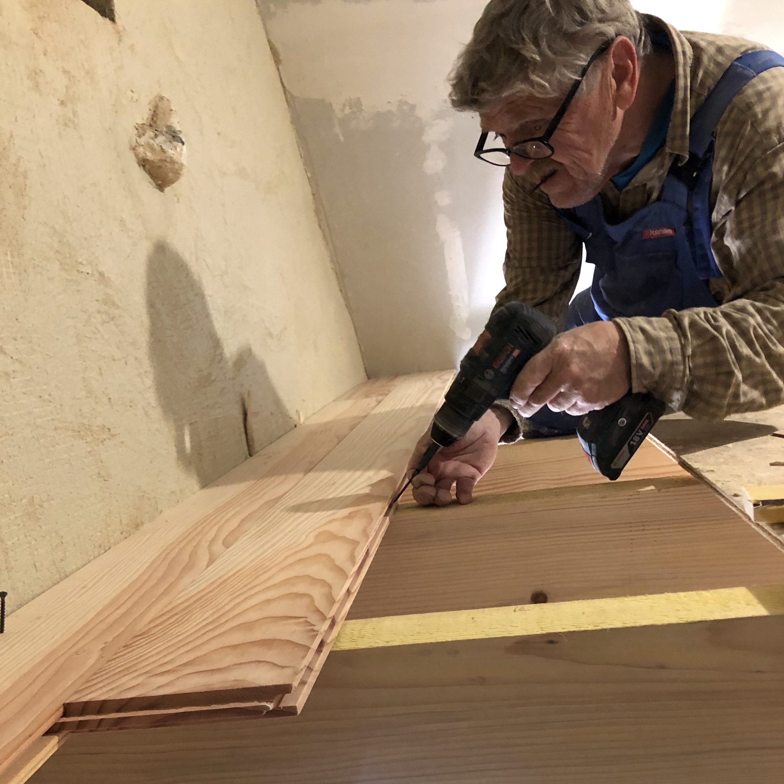 The parquet flooring is coming