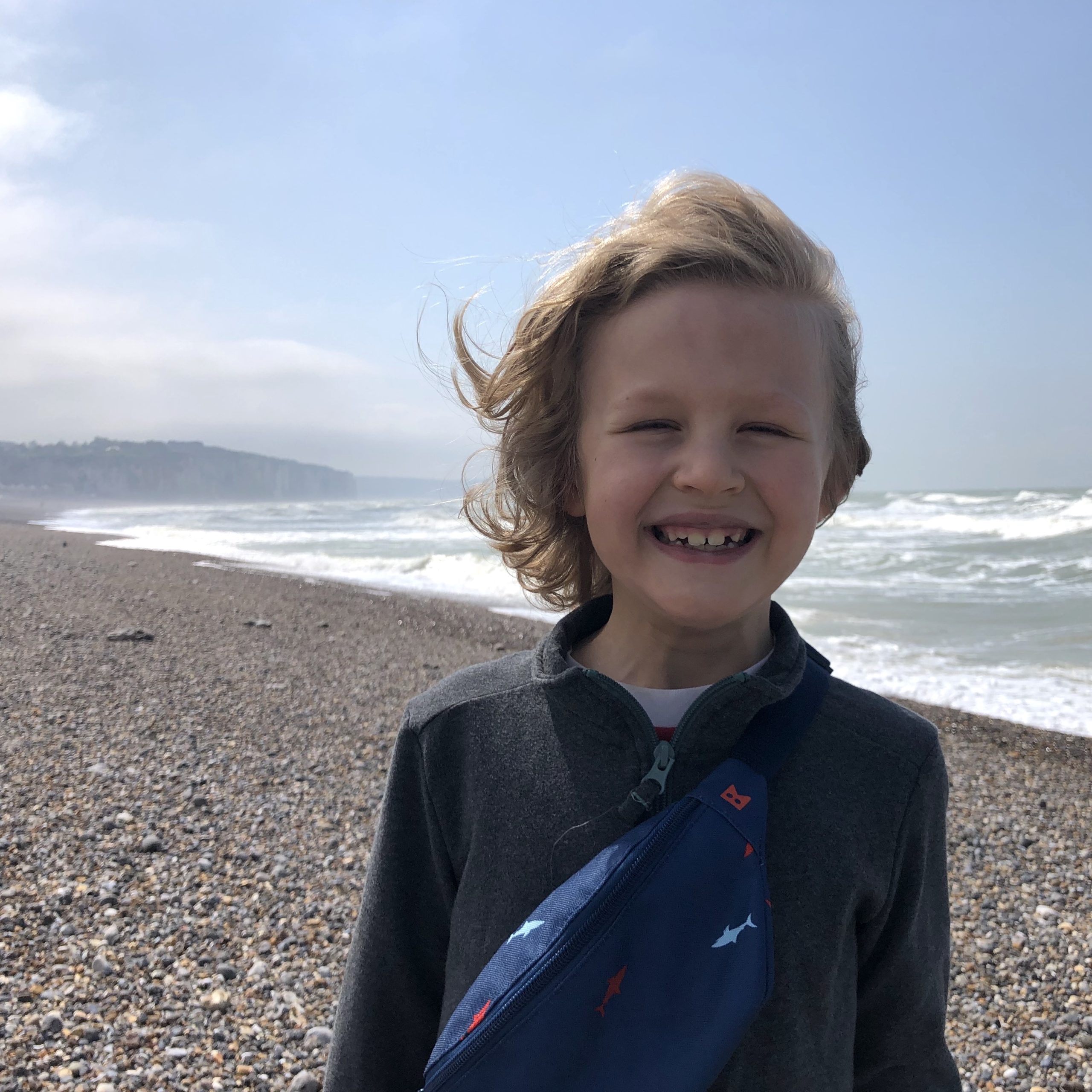 Happy Max on the beach